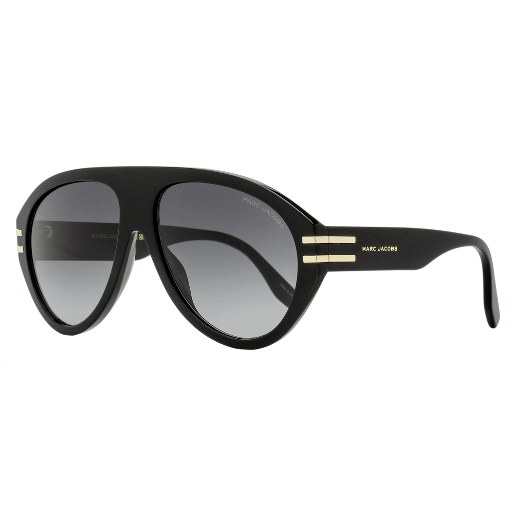 Marc Jacobs Black Sunglasses with Gray Gradient Lenses and Gold Accents